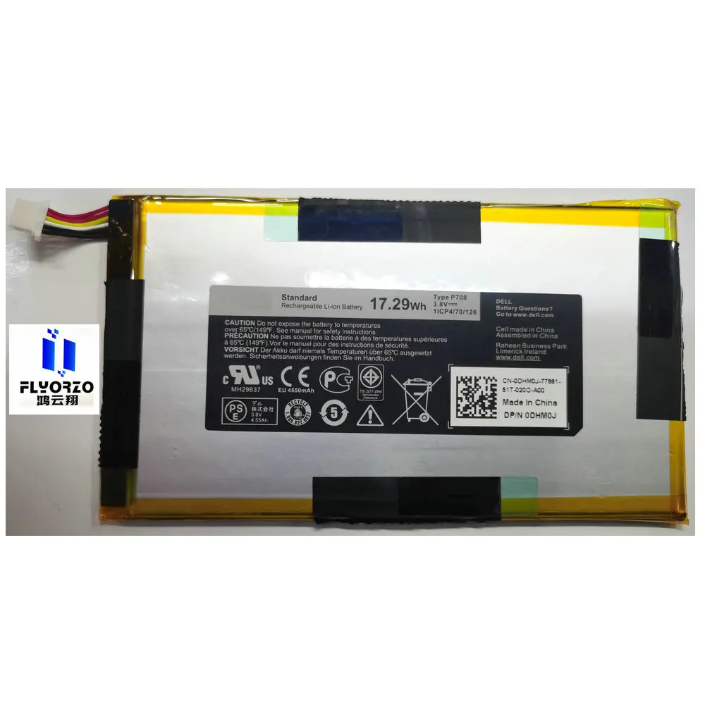 100% Бренд новый высокое качество 4550mAh /17.29wh P708 Аккумулятор для DELL Venue 7 3740 8 3840 0YMXOW Tablet