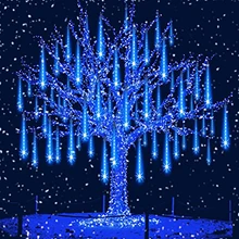 

10 Tubes Christmas LED Meteor Shower Garland Festoon Holiday Strip Light Outdoor Waterproof Fairy Light For Street Decoration