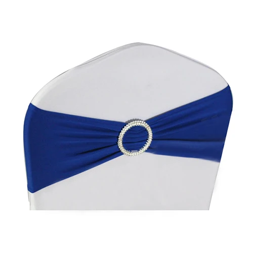 

Hot XD-100pcs/lot Spandex Lycra Wedding Chair Cover Sash Bands Wedding Party Birthday Chair Decoration, Royal blue