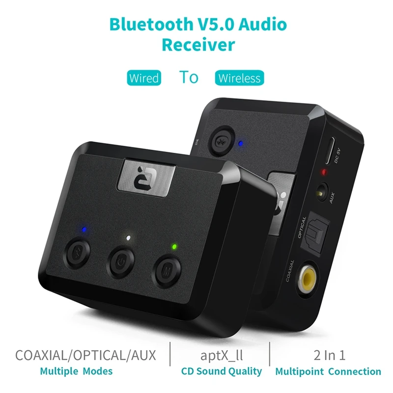 ABKT-MR235 беспроводной Bluetooth 5,0 аудио приемник APTX оптический, коаксиальный и 3,5 мм Aux музыкальный аудио адаптер для домашних стереодинамиков
