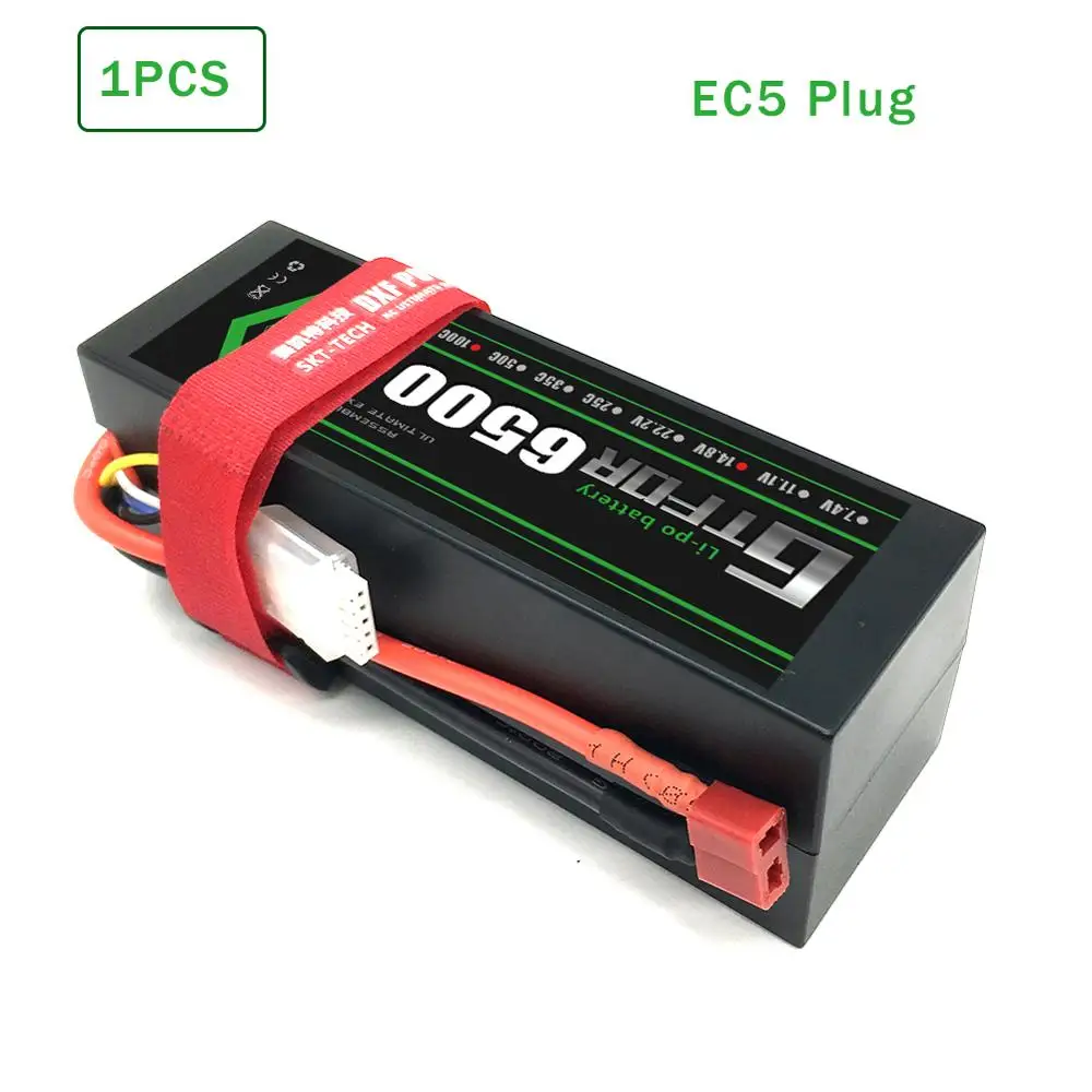 1PCS4S6500hardEC5 GTFDR Батарея Lipo 2S 4S 7,4 V 14,8 V 5200 7000mah 6500 45C 60C 100C MAX 200C Жесткий Чехол для 1:8 1:10 RC багги Truggy автомобиля - Цвет: 1PCS4S6500hardEC5