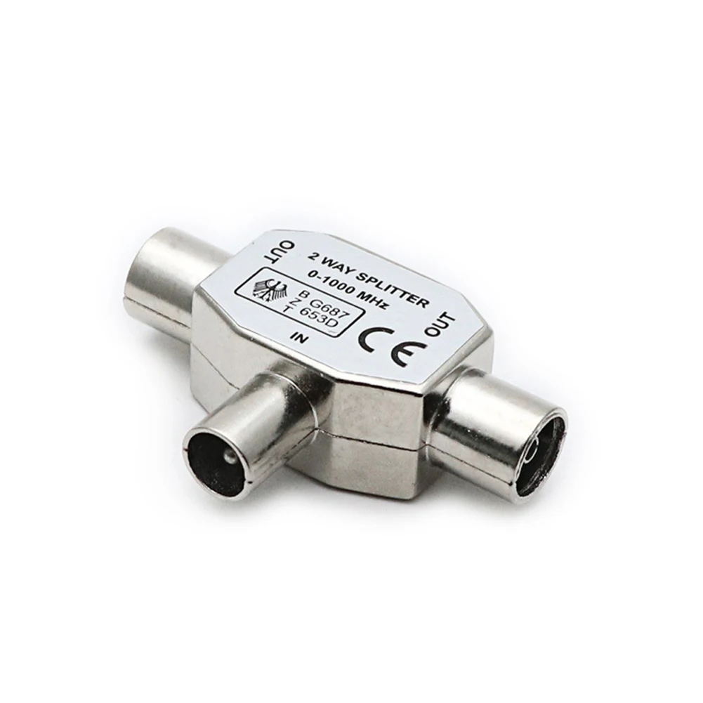 

Transmitter Receiver Line Device Converter TV Plug 9.5 Maleturn 2 9.5 Female Adapter Full Metal Cable Tee Antenna Distributor