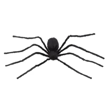 

Halloween LED Light Up Spiders Artificial Plush Black Fake Spider Prank Jokes Toy Party Haunted House Scary Decorations