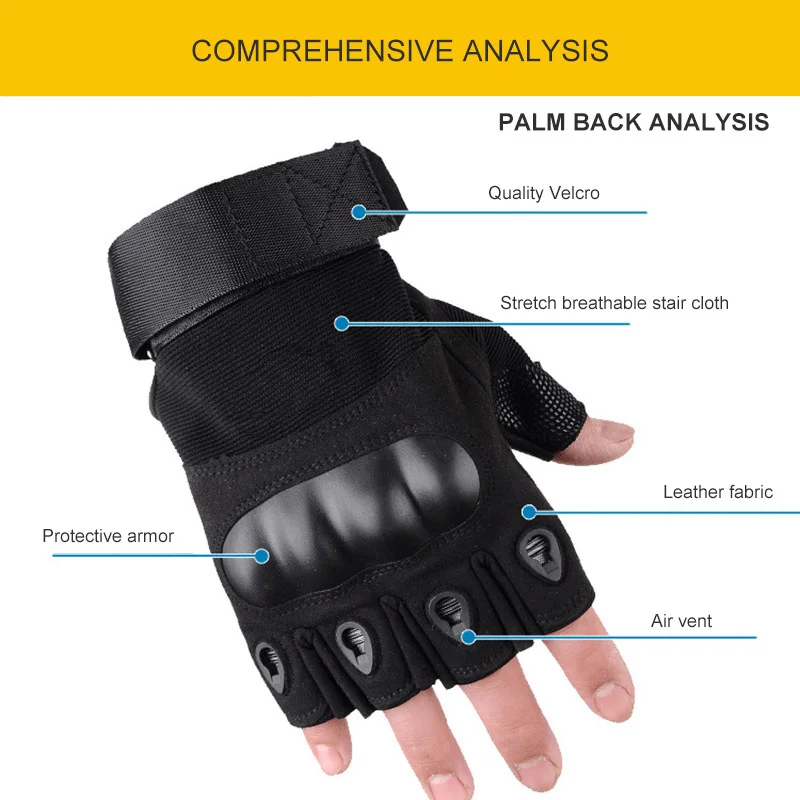 Спортивные тактические перчатки, мужские вязаные кожаные перчатки с полупальцами, противоскользящие износостойкие армейские фанаты, походные Перчатки для фитнеса, женские