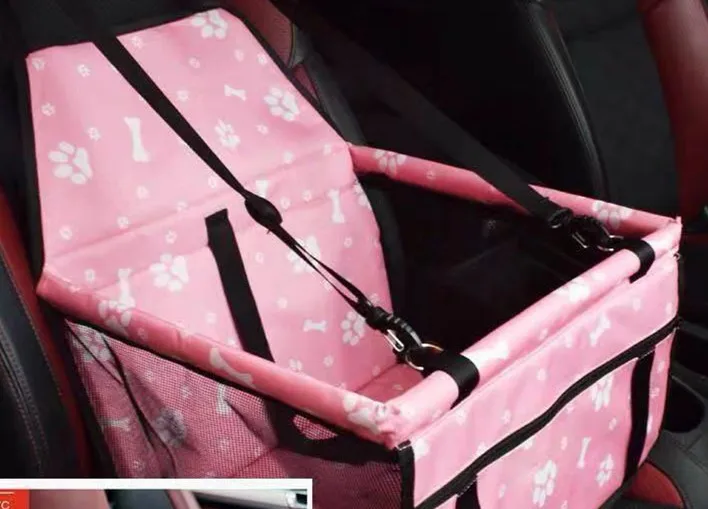 Pink bone upgrade Dropship Pet Dog Carrier Pad Waterproof Dog Seat Bag Basket Pet Products Safe Carry House Cat Puppy Bag Dog Car Seat - Цвет: Pink bone upgrade