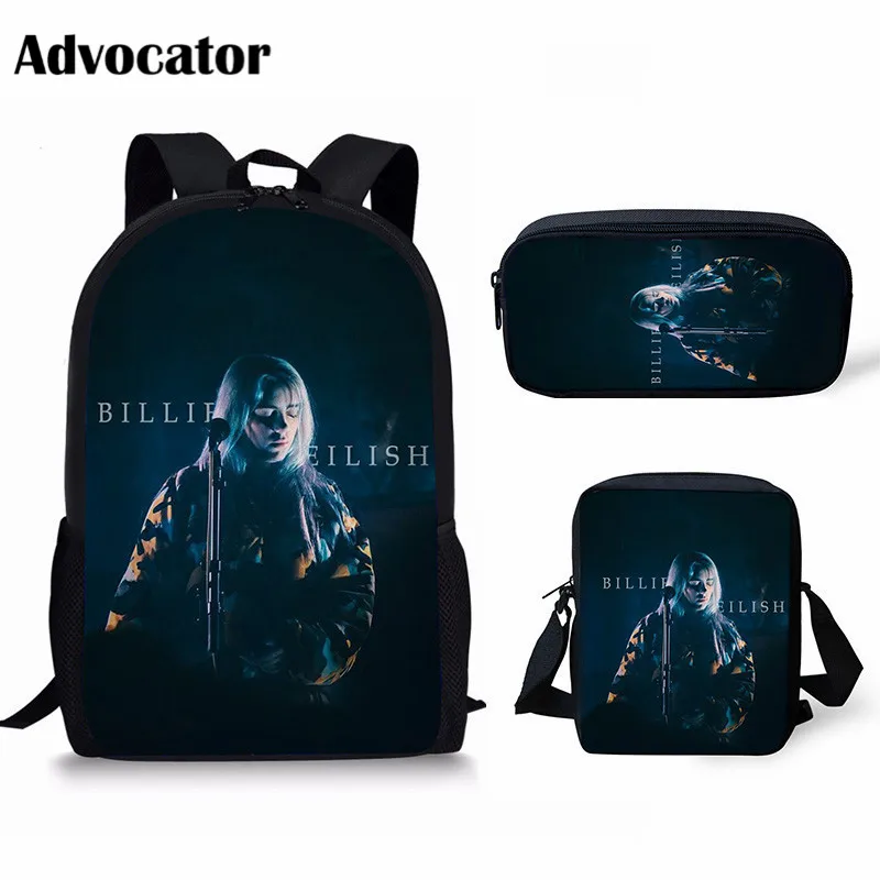 ADVOCATOR BAG ADVOCATOR 3 шт./компл. Billie Eilish шаблон школьные сумки набор для подростков студентов детский рюкзак для мальчиков сумка-портфель - Цвет: ADVOCATOR BAG