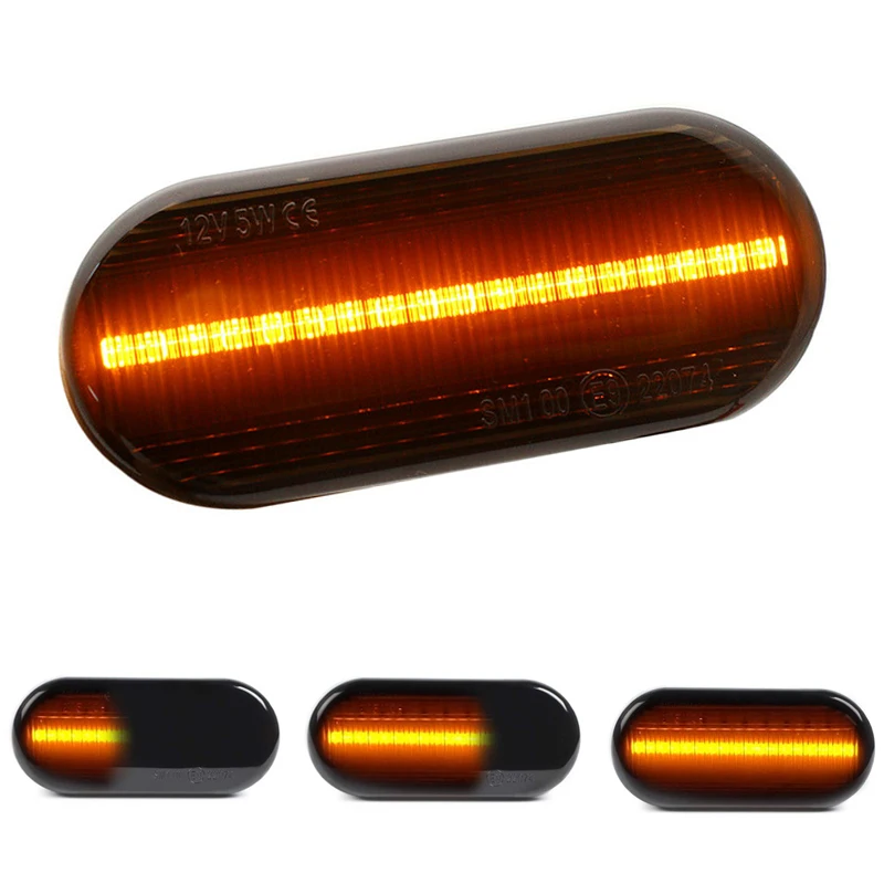 2XDynamic Car LED Side Marker Signal Lights Sequential Indicator lamp for Skoda Octavia 1U Seat Ibiza 6L Cordoba Toledo 1M Leon