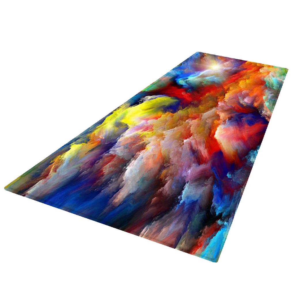 Kitchen Bathroom Floor Mat Rubber Backing Anti-slip Area Rug Carpet 3D Pattern