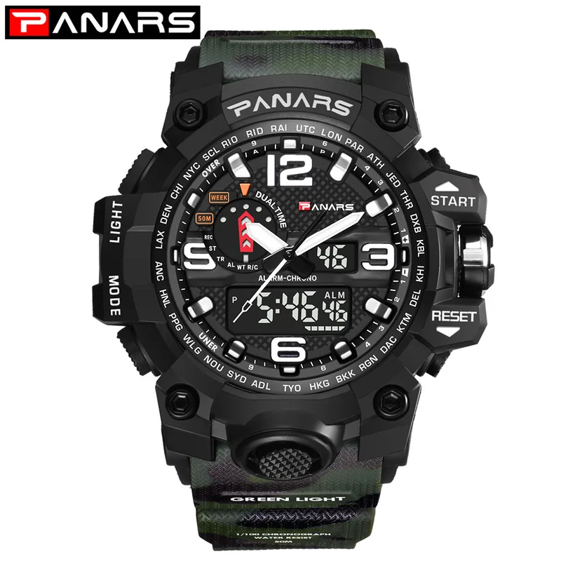 Men Military Watch 50m Waterproof Wristwatch LED Quartz Clock Sport Watch Male relogios masculino Sport S Shock Watch Men
