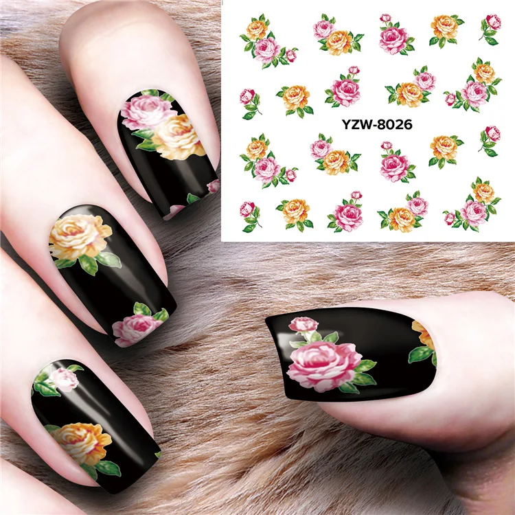 

1 Sheet Rose petal Nail Art Disign Nail sticker Slider Flower Water Decals Decor Watermark Tattoo Manicure Nail Art Decorations
