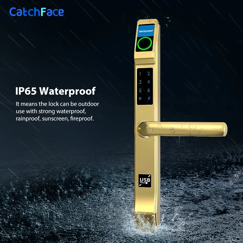 Huella digital candado exterior para puerta cerradura de Puerta de