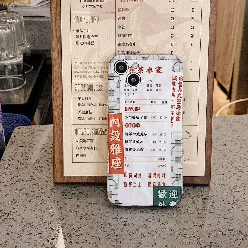 Чехол для телефона в гонконгском стиле ретро с меню iphone 11ProMax 11 12Pro 12 13ProMax 13 XS X XR XSMAX