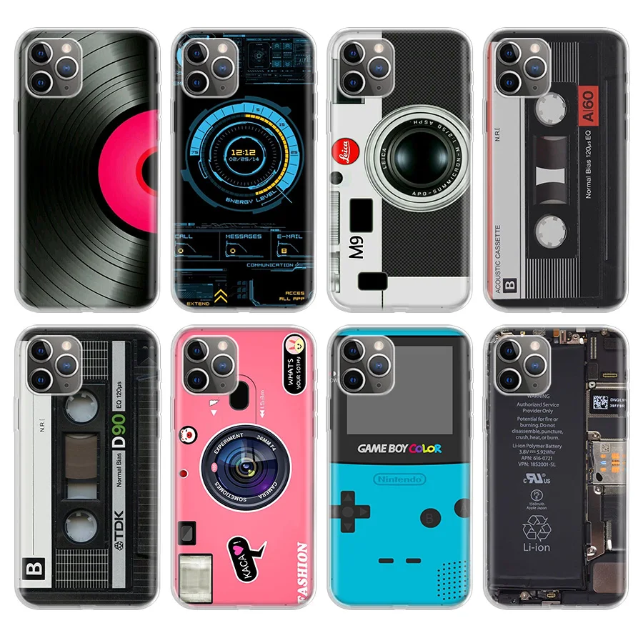 

Camera Cassette Tapes Calculator Keyboard Phone Case For Apple iPhone 11 Pro 6 6S 7 8 Plus 10 X XS MAX XR 5 5S SE Phone Case Cov