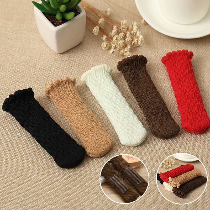 

Floor Protection Chair Foot Pad Leg Furniture Wool Knitting Cover Chair Cat Pads Floor Paw Protector Stool Foot Cover Slip