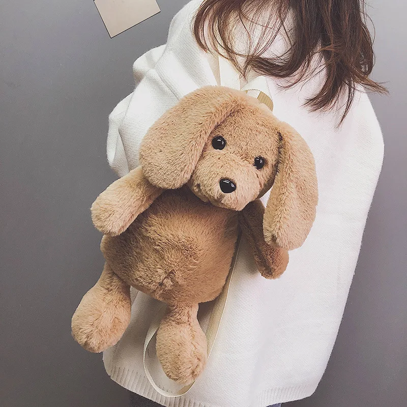 

Plush Backpack Female Furry Doll Dog Toy Dog Dog Furry Bag Cartoon Cute Shoulder Bag for Children Birthday or Holiday Gift