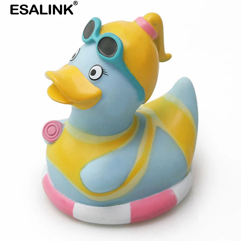 Резиновая утка ESALINK новый стиль девочка с жемчугом серьги Детские Игрушки для