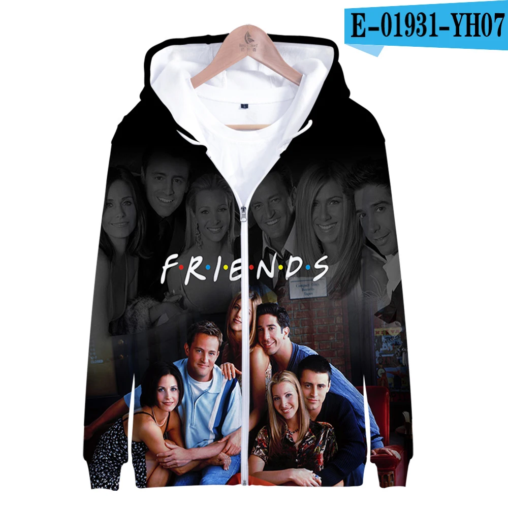 Американская sitcom FRIENDS Cool 3D ТВ серия верхняя одежда Harajuku толстовки толстовка на молнии модные унисекс/Детские толстовки на молнии - Цвет: YH07