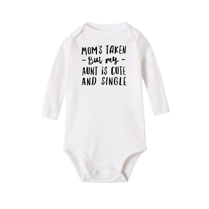 Белый Mom's Take But My Tet Is Cute/боди с длинными рукавами и принтом; Новинка; повседневный комбинезон для новорожденных девочек и мальчиков - Цвет: Белый