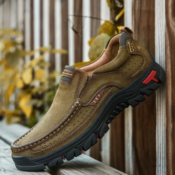 

2019 Genuine Leather Casual Shoes Men's Fashion Leather Shoes Men Flats Casual Sneakers Comfortable Sneakers Men HC-287