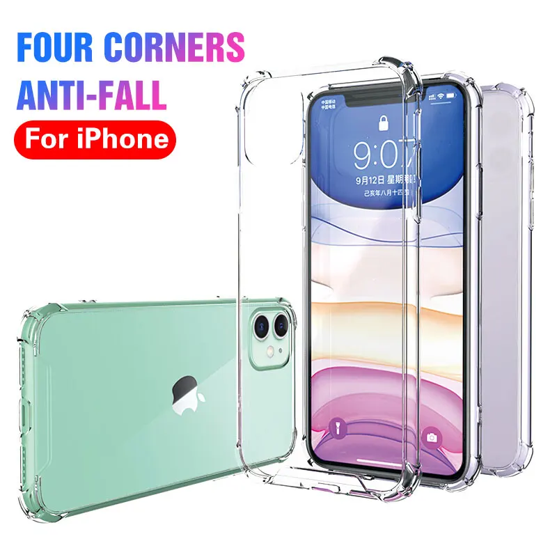 Противоударный чехол для iPhone 11 Pro X XS Max мягкий силиконовый из ТПУ 6 6s 7 8 Plus XR MAX