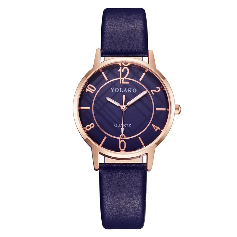 WJ-8668, простые женские цифровые часы, модные часы с кожаным ремешком, Классические кварцевые наручные часы для женщин zegarek damski relogio - Цвет: Dark Blue
