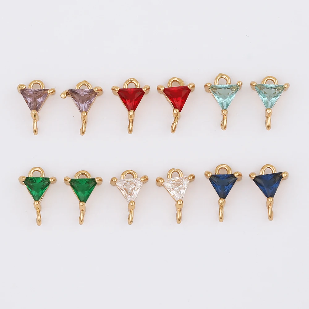 

WHSOK 50Pcs 6*9MM DIY Making/Jewelry Accessories/Connector/Crystal Charms/Triangle Shape/Jewelry Findings & Components