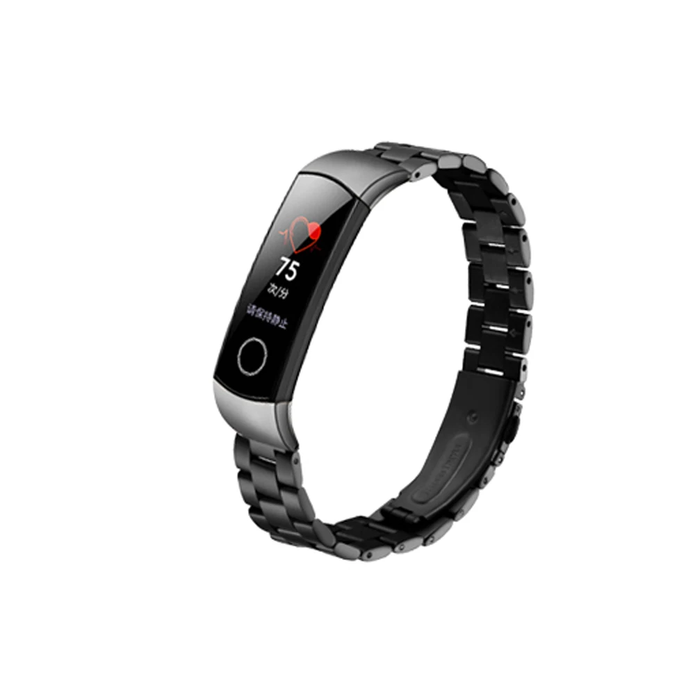 Металлический браслет для часов из нержавеющей стали для huawei honor Band 4 5, твердый ремешок из бисера, смарт-часы аксессуары, замена