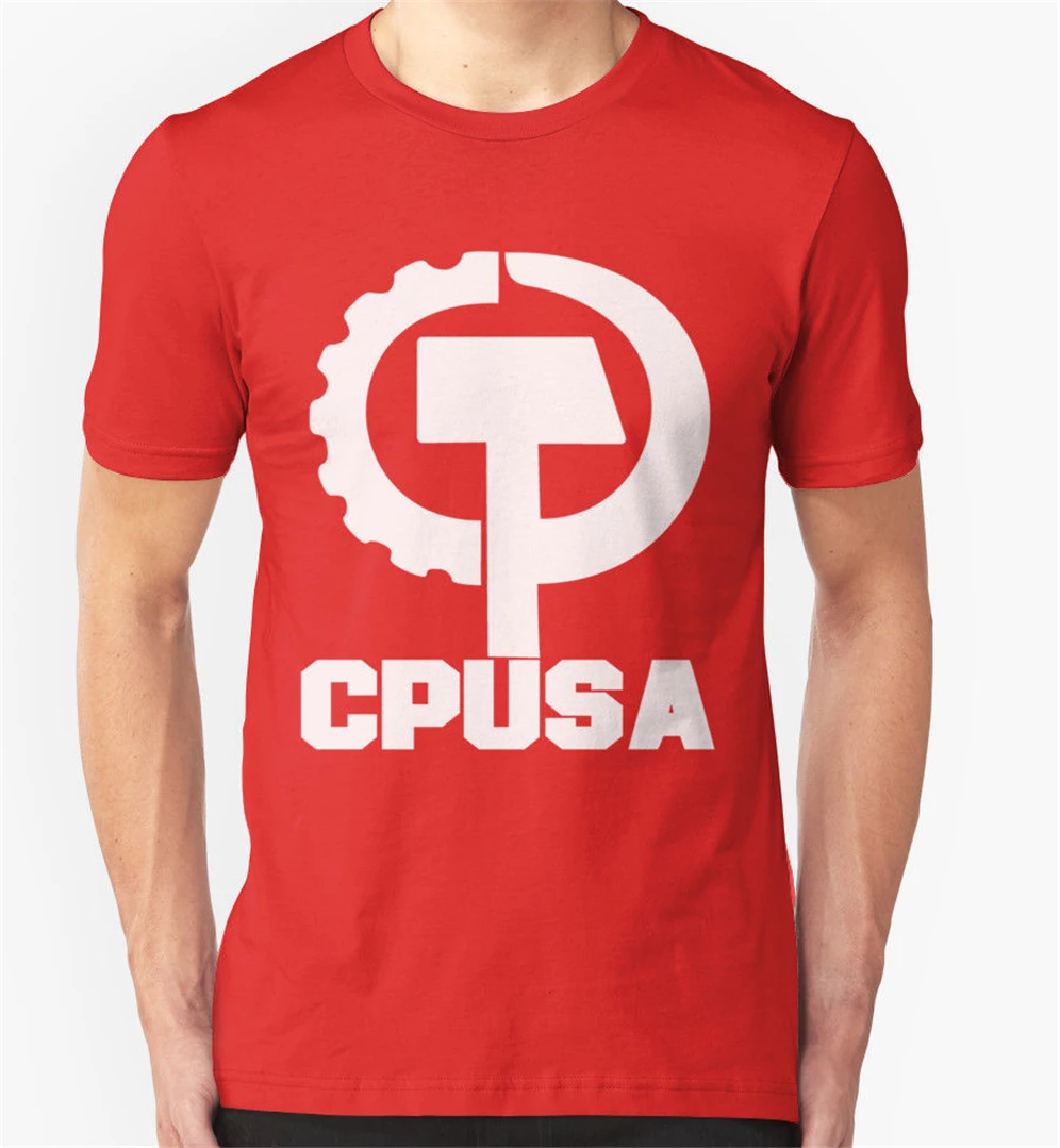 Cpusa/вечерние футболки в коммунистическом стиле американском и Бесплатная