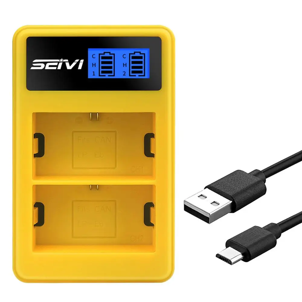 Lp-E6 Lp-E6N Lc-E6 Caricabatteria Dual Usb Per Canon Eos 5Ds R 60D 70D 80D 90D 5D 6D 7D Mark Ii Iii Iv Xc10 Xc15