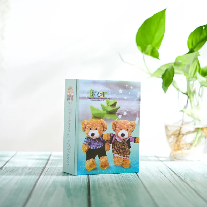 Милый медведь 6 дюймов альбом 100 листов вставки альбомы сумки детские домашние пары фото студия простой свадебный фотоальбом - Цвет: D