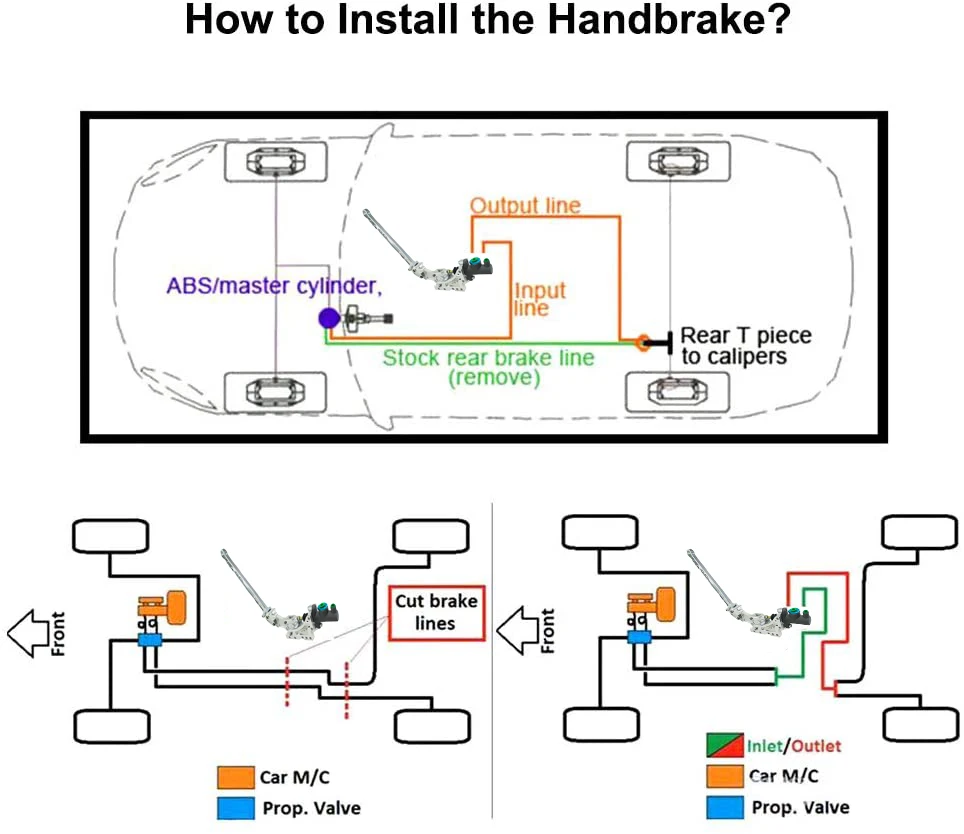LZONE-Universal Hydraulic Horizontal Rally Drifting E-brake Lever HandBrake JR3633