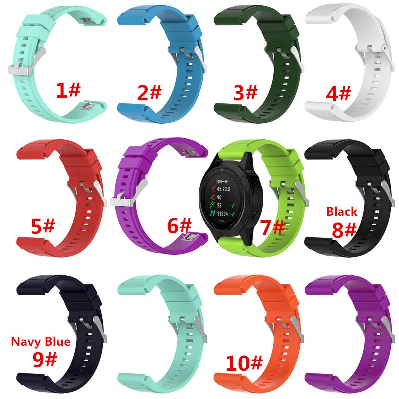 100 шт. 26 22 20 мм ремешок для Garmin Fenix 6X6 S 5X5 5S Plus 3 3 огнеупорные часы быстросъемный силиконовый удобный ремешок