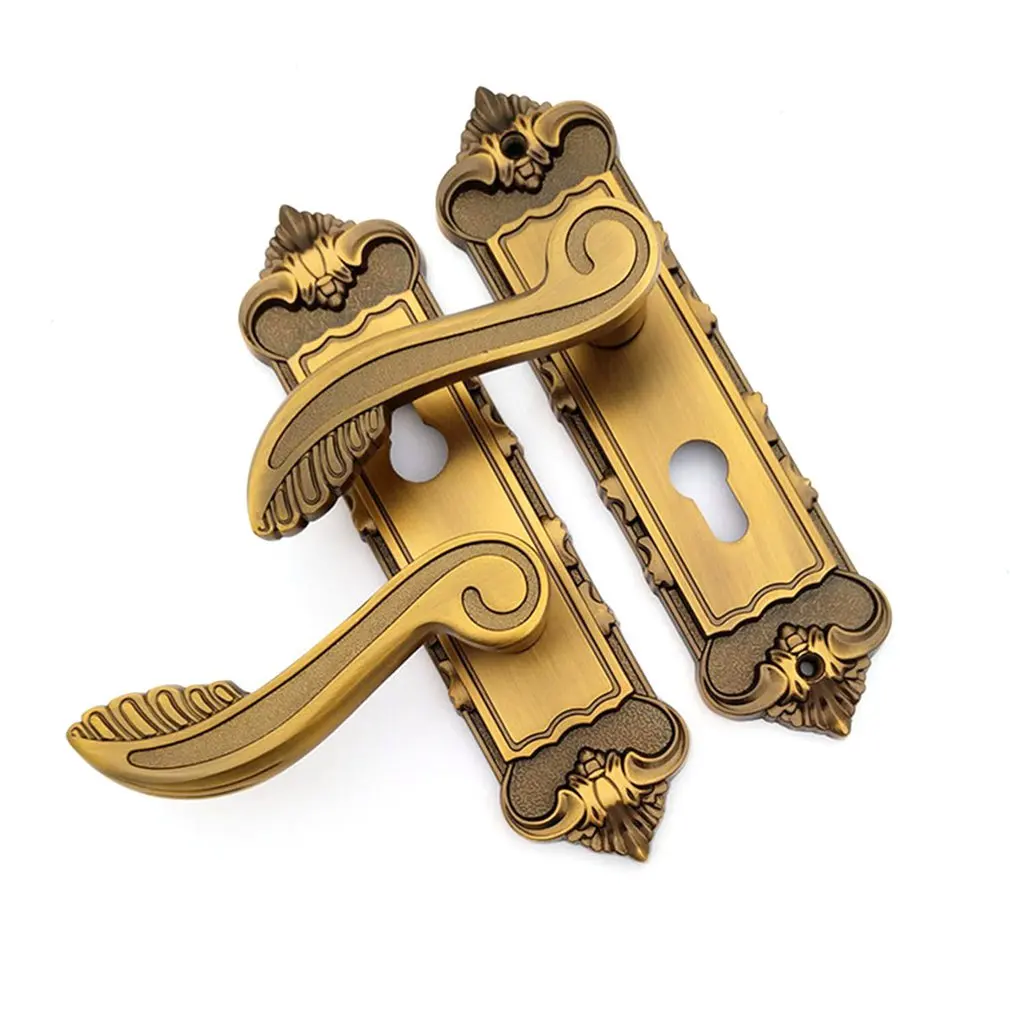 

Zinc Alloy Door Lock European Style Retro Bedroom Door Handle Lock Interior Anti-theft Alloy Room Safety Door Lock