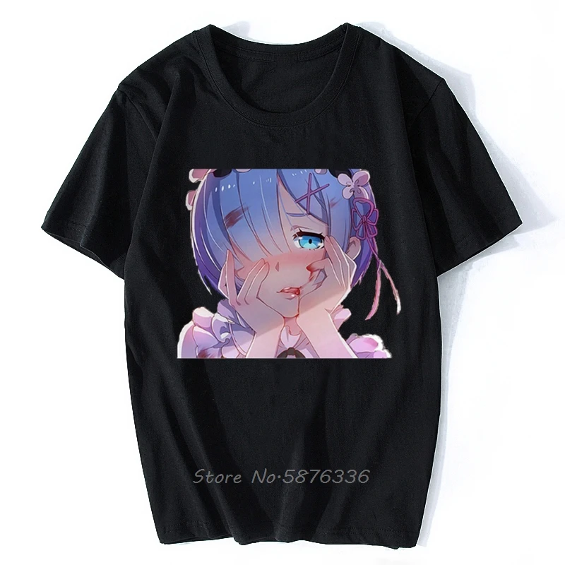 Japan Anime Re Zero Rem Battle Funny t-shirt Men Summer New Short Sleeve Casual Otaku Manga T Shirt Tees Harajuku | Мужская одежда