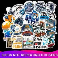 50 шт./упак. забавные в рыбацком стиле Go рыболовные наклейки портфель для ноутбука морозильник мотоцикл Сделай Сам автостайлинг украшения Автомобильная наклейка «Доберман»