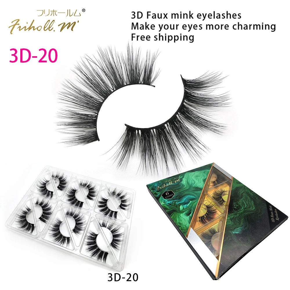 3D-20 Friholl. m ресницы 6 пар 25 мм Искусственные норковые ресницы роскошный макияж 3d5d синтетические шелковые накладные ресницы индивидуальная посылка - Цвет: 3D-20
