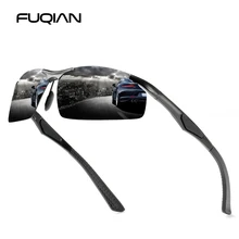 FUQIAN, алюминиево-магниевые спортивные поляризованные мужские солнцезащитные очки, роскошные мужские солнцезащитные очки без оправы, высокое качество, уличные очки, UV400