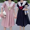 A-line Dress Women Sweet Kawaii Japanese Style College Autumn New Sailor Collar Patchwork Bow Fashion Leisure Loose Popular Chic ► Photo 2/6
