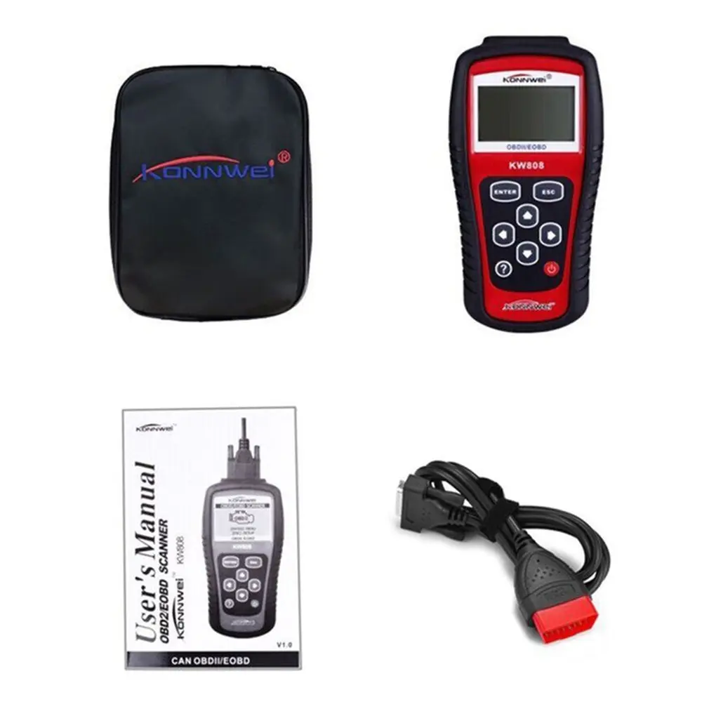 Автомобильный диагностический сканер KW808 OBD2 OBDII EOBD считыватель кодов данных в