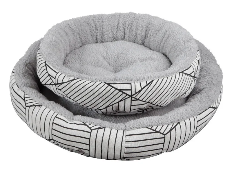 Холщовая круглая маленькая кровать для собак зимние лежанки для кошек мягкая берберская флисовая подушка для щенка коврик теплая подстилка для питомца для собак кошек Petshop hondenmand