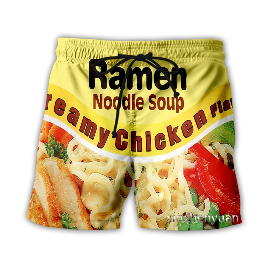 

xinchenyuan New Men/Women Ramen Noodles Soup 3D Printed Casual Shorts Fashion Streetwear Men Loose Sporting Shorts T26