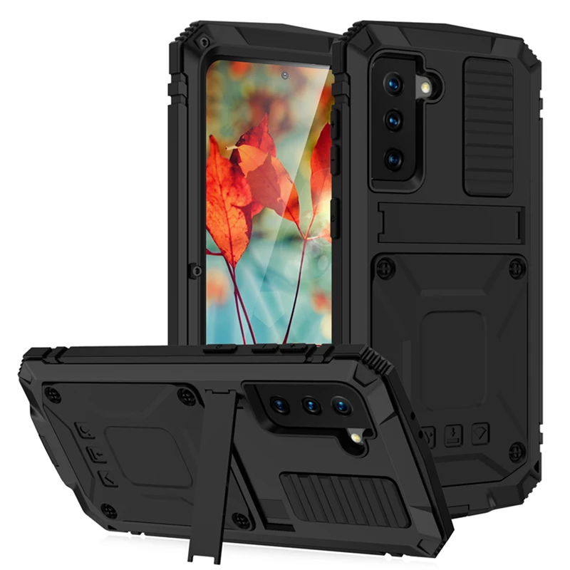 Rugged Armor 360 Full Phone Case for Samsung Galaxy S21 S20 Plus Note 20 Ultra A32 A72 A52 5G 4G Metal Aluminum Shockproof Cover