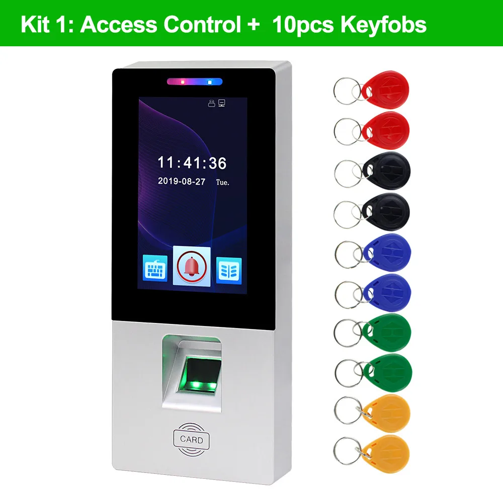 4,3 дюймов Цветная сенсорная клавиатура RFD система контроля доступа двери биометрический считыватель контроля доступа отпечатков пальцев электронный замок комплект - Цвет: Keypad with Keys