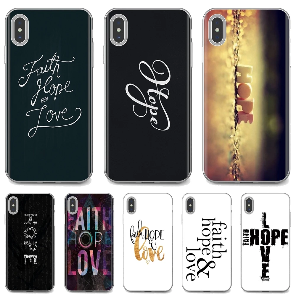 Мягкие чехлы для Samsung Galaxy Note 2 3 4 5 8 9 S2 S3 S4 S5 Mini S6 S7 Edge S8 S9 Plus Faith Hope Love Life с