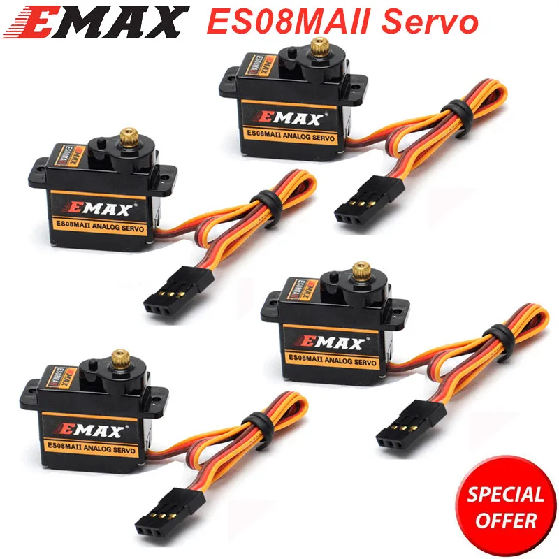 EMAX ES08MA ES08MAII 12g Mini Metal Gear Analog Servo for Rc Hobbies Car Boat Helicopter Airplane Rc Robot Free shipping 1