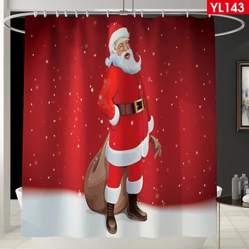 

Hot Santa Claus Christmas Tree Pattern Bathroom Set Shower Curtain Merry Christmas Waterproof Non Slip Toilet Cover Bath Mat Rug