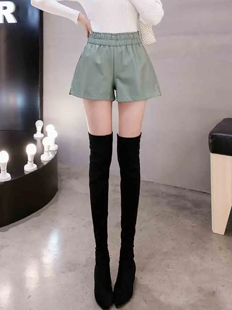 new hot shorts, Korean high waist PU shorts.Autumn winter faux leather shorts,sexy short pants,Fashion women's shorts
