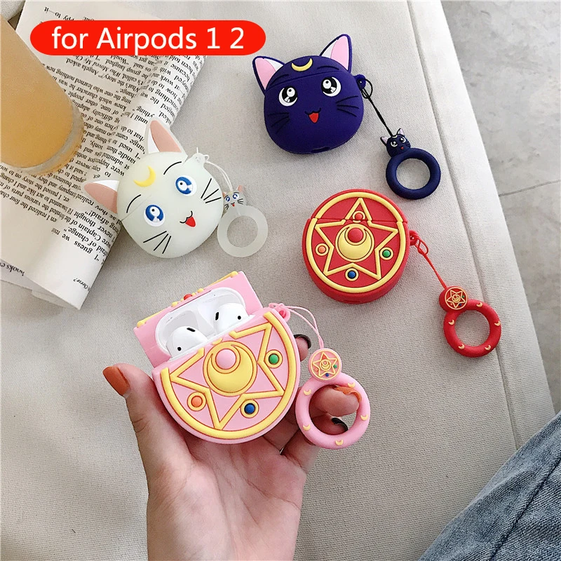 Мультяшные беспроводные bluetooth наушники чехол для Apple Airpods силиконовые контейнеры милые для airpods 2 гарнитура защитный чехол Аксессуары