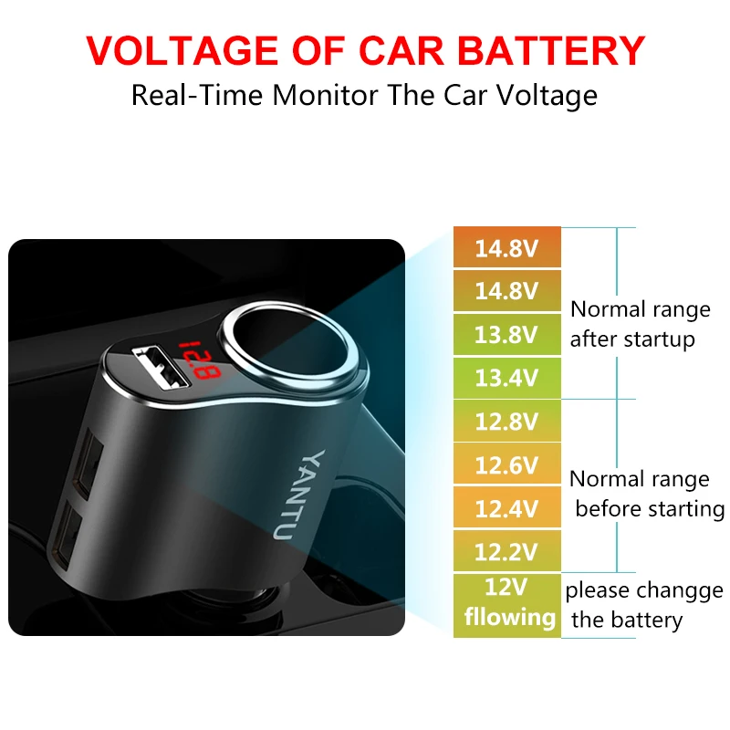 Разветвитель автомобильный с 3 USB портами 5 В 1 А|lighter socket|car cigarette lighter socketcigarette socket |