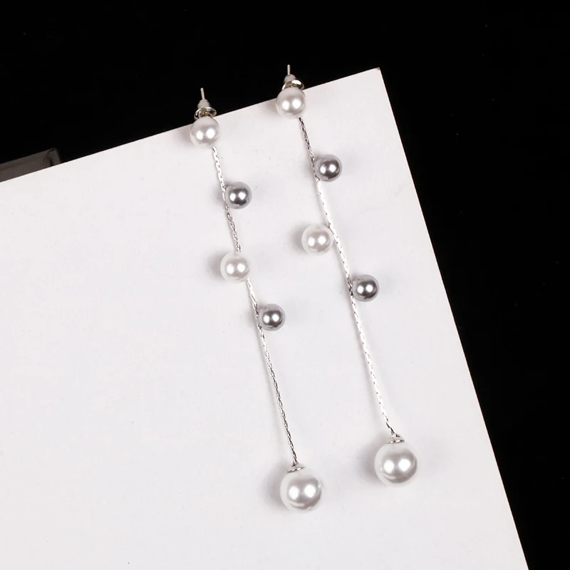 Минималистичные жемчужные серьги с бахромой Корея темперамент дикая чистая красные серьги длинные Премиум элегантные серьги для женщин